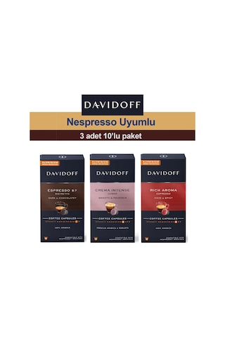 Davidoff Nespresso Uyumlu Kapsül Kahve Seti Espresso - Rich - Intense Kapsül Kahve