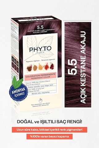 Phyto Color 5.5 Açık Kestane Akaju Amonyaksız Kalıcı Bitkisel Saç