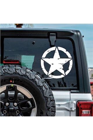 Askeri Yıldız Sticker - 4x4 Off Road Adventure Kamp Avcı Sticker - Araba Oto Motosiklet Karavan Sticker - 00677 30x30 Cm