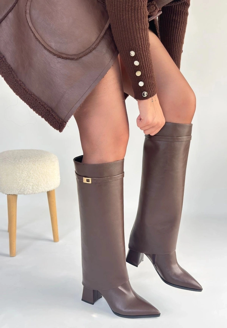 Biçomi Jike Kahverengi Cilt Tak Çıkar Çizme Çok Renkli