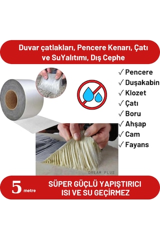 72mm X 2mt Su Sızdırmaz Çamur Bant Çatı İzolasyon Ve Boru Çatlak Tamir Bandı