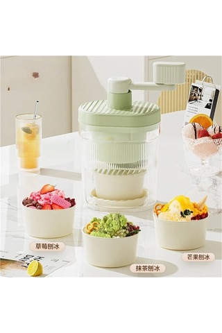 Ulzyvf Traş Buz Makinesi Küçük Manuel Buz Kırıcı Ev El-krank Yeşil, Pratik Tasarım Yeşil