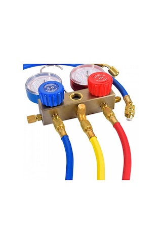 İkili Manifold Gaz Saati Seti R22 R134 R404 R410 + Hortum Takımı