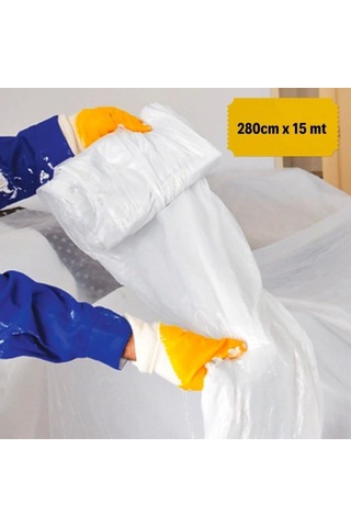 Kendinden Yapışkanlı Bantlı Boya Badana Eşya Koruma Örtüsü 280 Cm X 15 Mt Maskeleme Ve Tadilat Naylonu - Hışır Örtü Boya, Badana Ve Eşya Koruma Naylonu