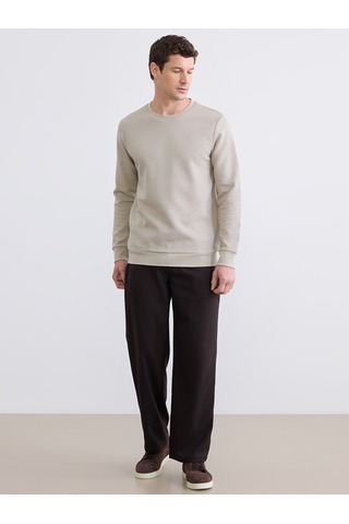 Lcwaıkıkı Classic Gri Bisiklet Yaka Erkek Sweatshirt