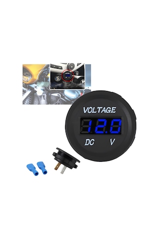 Speeduf Dc7v-30v Led Panel Mini Dijital Voltmetre - Mavi
