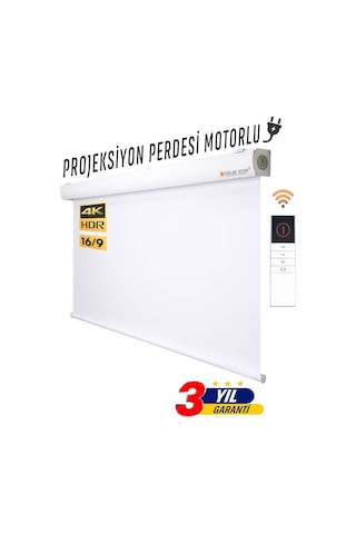 Gölge Stor En240cm Boy190cm Projeksiyon Perdesi Motorlu Hd 4k 8k