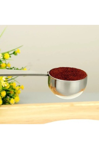 Pazly 2'si 1 Arada Gümüş Paslanmaz Çelik Espresso Ölçek Ve Presleme Kaşığı - Kahve Tutkunları İçin Gümüş
