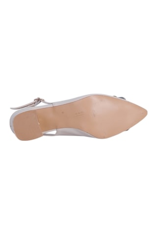Esracan 2804 5cm Slingback Kadın Topuklu Ayakkabı Krem