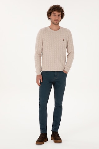 U.S. Polo Assn. Erkek Koyu Mavi Slim Fit Petrol Jean Pantolon 50308119-VR102