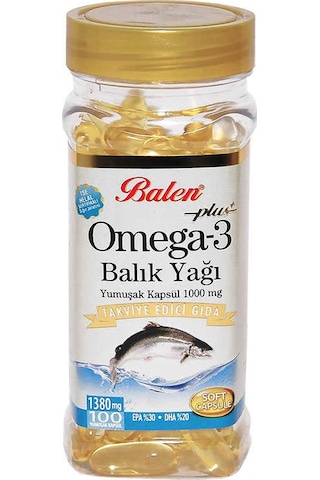 Balen Plus+ Omega-3 Balık Yağı Yumuşak 100 Kapsül 1380 MG