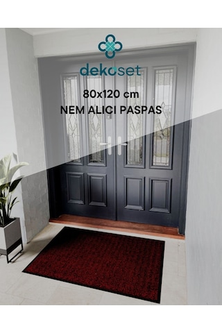 Kapı Önü Paspas Nem Alıcı Paspas 80x120 Cm Bordo