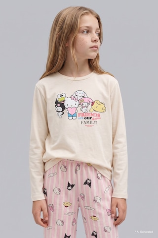 Defacto Hello Kitty And Friends Baskılı Uzun Kollu 2li Pijama Takımı Kız Çocuk I1876a826auer105 Ekru-er105