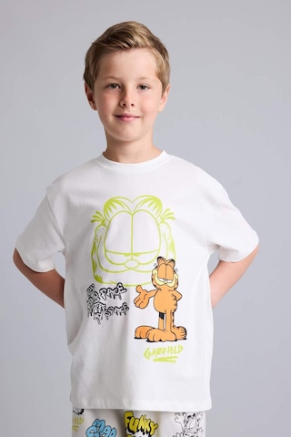 Defacto Garfıeld Lisanslı Regular Fıt 2li Beyaz Pijama Takımı Erkek Çocuk H8146a826hswt34 Beyaz-wt34