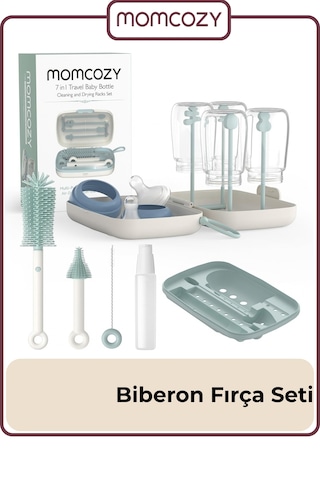 Momcozy Biberon Fırça Seti 7 Si 1 Arada Bebek Biberonu Fırça Seti Ve Kurutma Standı