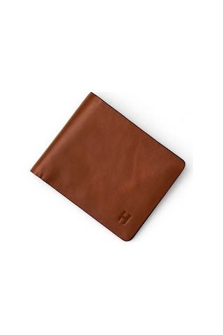 Eldridge Hakiki Deri Taba Plus Color Erkek Ince Tasarım Çok Bölmeli Rfid Korumalı Cüzdan Taba