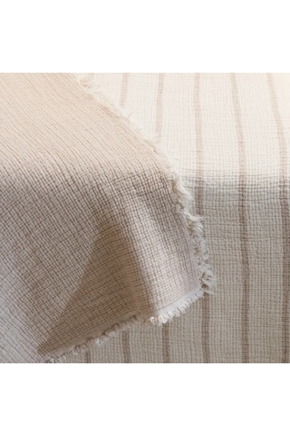 Ruby Dolgulu Müslin Çift Kişilik Yatak Örtüsü Ekru Bej 230x250 Cm Çok Renkli