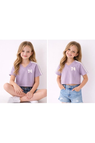 Sisley Kız Çocuk Lila Tshirt
