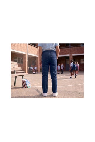 Erdem Kıds Unisex Erkek Kız Çocuk Ribana Bel Lastikli Boru Paça Kanvas-keten Keten Lacivert Okul Pantolonu Lacivert Lacivert