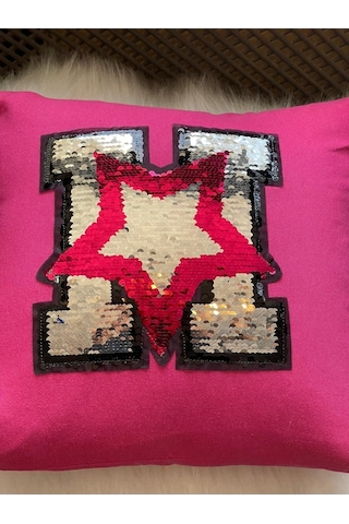 Yıldız Pul Payetli Kırlent Yastık Kılıfı 40x40 Renkli