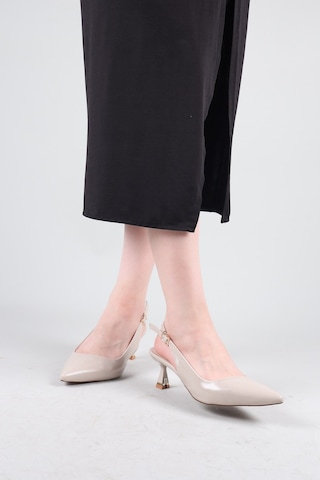 Birikon Sahel Verev Alçak Topuklu Stiletto Ten-8982