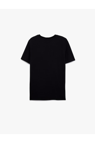 Koton Bisiklet Yaka Viskon Karışımlı Kısa Kollu Basic Slim Fit Tişört Lacivert 6sam10285mk
