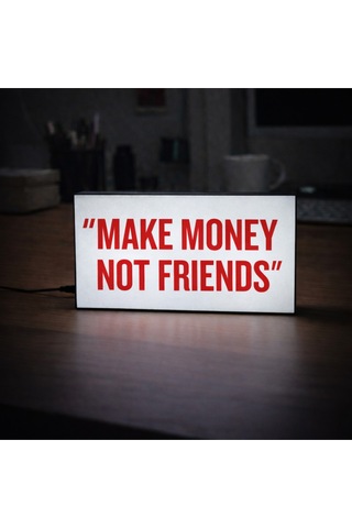 Masa Lambası - Make Money Not Friends Adaptörlü Dekoratif & Hediyelik Lamba Çok Renkli