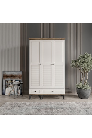 Beenal Nisa 3 Kapaklı Gardırop Dolap 120cm Atlantik Çam-Aytaşı