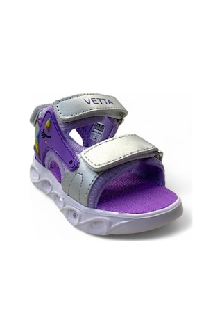 130 Kız Bebek Hafif Işıklı Sandalet Gümüş