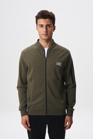 AR-MA Arma Erkek Slim Fit Scuba Su Geçirmeyen Kumaş Basic Kol Cepli Tam Fermuar Kolej Yaka Sweatshirt K28324988301 Haki