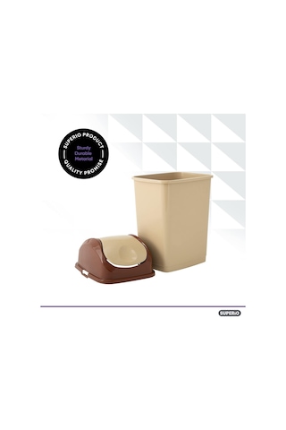Kapaklı Orta Boy Çöp Kovası 4,5 Galon Plastik Salıncak Üst Çöp Kovası Lavabo/dolap Altı, Çamaşır Odası, Mutfak, Ofis, Yatak Odası, Banyo, Üniversite Yurdu, 18 Qt, Bej Çok Renkli