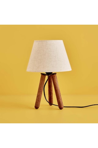 Homing Basic Serisi Ahşap Üç Ayaklı Abajur Ayd-3424 Keten