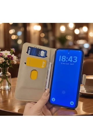 Apple Uyumlu iPhone 13 Kılıf Kapaklı Ve Cüzdanlı Stand Olabilen Deri Kılıf