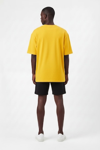 Lixa Günlük Spor Tişört Air Jordan Alt Yazılı Sarı Oversize 142556 SİYAH