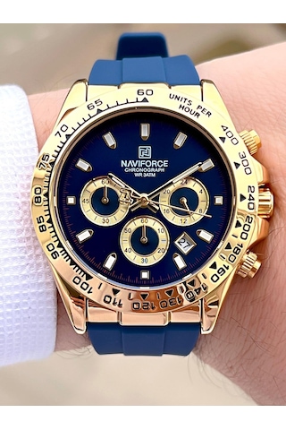 Naviforce Silikon Kordon İç Fonksiyonları Aktif 3 Atm Suya Dayanıklı Erkek Kol Saati E.n8054.ls