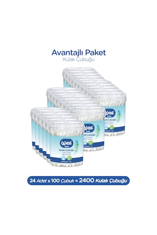 100'lü Bebek Kulak Çubuğu (100x24 2400 Adet)