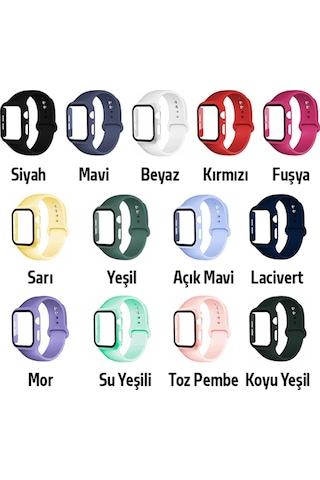 Ally Apple Uyumlu Watch 4-5-6 40 MM Silikon Kordon Kayış Ve Ekran Koruyu