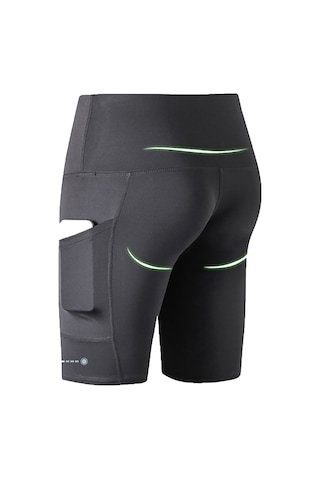 Skycity Kadın Spor Şortu - Yüksek Bel, Yan Cep, Nefes Alabilir, Hızlı Kuruma, Esnek, Koşu Ve Antrenman İçin Gri