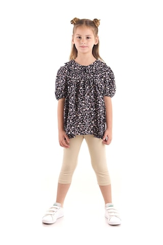 Ahengim Kız Çocuk Takım Vizkon Bluzlu Taytlı Alt Üst Takım Pamuklu Ak2521 Siyah