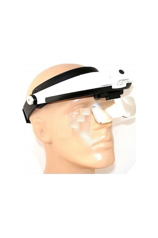 Mg81001-G Çok Fonksiyonlu Işıklı Kafa Büyüteci 5 Mercekli Yön Aya