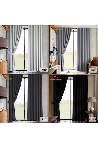 Lüks Karartma Perde Blackout Fon Perde- 12 Renk - Modern House