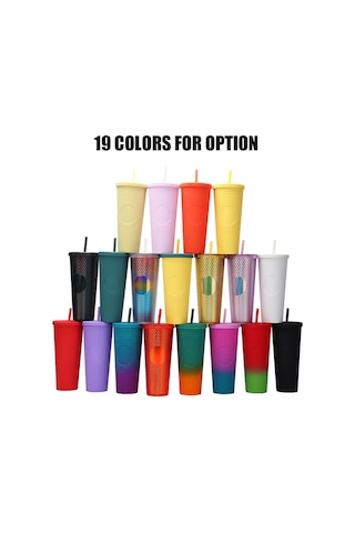 Fosenze 710ml Büyük Kapasiteli Abs Plastik Su Bardakları, Kırılmaya Dayanıklı, Isıya Dayanıklı, Þefaf Ve Renkli Seçenekler, Þapkalı Ve Þekerli Bej