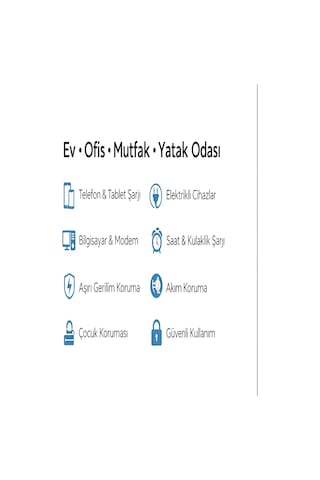 Ftr/16 3680w 16a 3 Priz, 2 Usb, 1 Type-c, 1.8 Metre Akım Korumalı