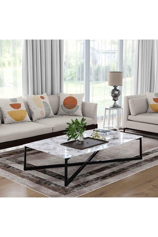Kaymaz Taban Yıkanabilir Halı Mutfak, Salon, Yatak Odası İçin Modern Dijital Baskı Halı Slnhalı02 - 0009 Çok Renkli