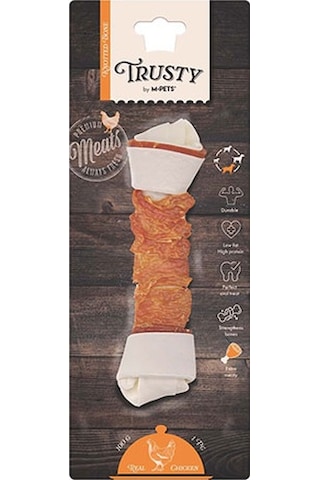 M-pets Trusty Extra Tavuklu Düğümlü Kemik Köpek Ödülü 100 Gr 20,3 Cm 244-30029.04
