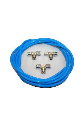 Somet 6x4 PU 6mm Pnömatik Hava Hortumu 3 Metre + 3 Adet T Bağlantı Fitting Seti