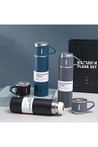 Ucuztekno Vacuum Flask Set Termos Siyah