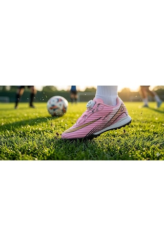 Papucumun Dünyası Mekanizma Bağcıklı Laliga Unisex Erkek Ve Kız Çocuk Halı Saha Ayakkabısı Pembe