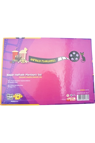 Notyaz 29x21 50 Yaprak 6 Blok Başarı Haftalık Planlayıcı Kedili Sinema Bh-3631 Çok Renkli