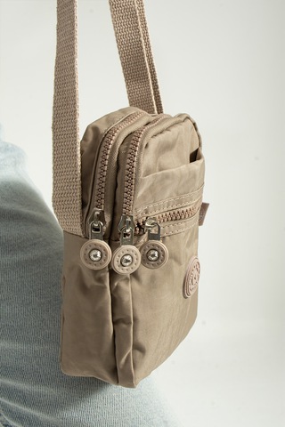 Nemo Bags Açık Vizon Unisex Telefonluk, Cüzdan, Kartlık, Çapraz Askılı Omuz Çantası, 18x13cm Açık Vizon